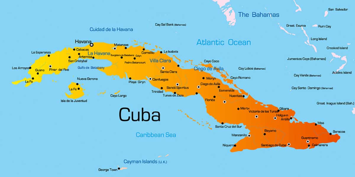 Mapa Ilha de Cuba, Google Maps, Como ir de Havana a Varadero