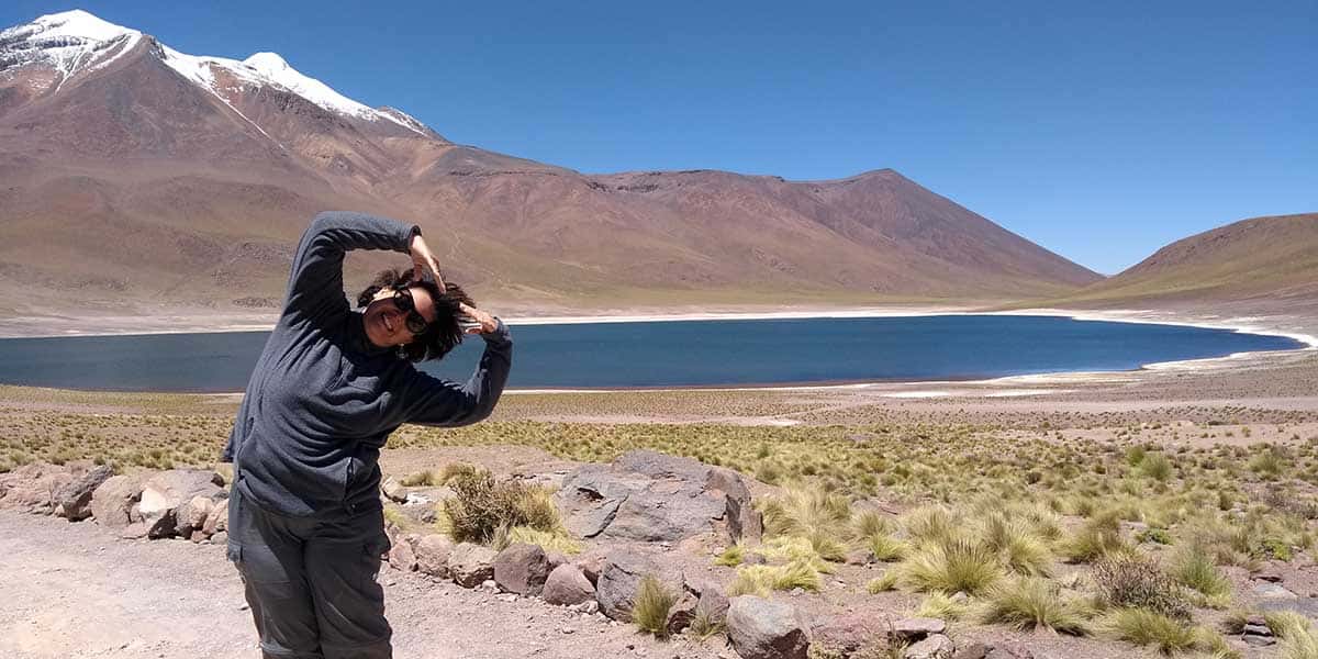 Eu (Patricia-Lamounier) amando o local - Laguna Chaxa, Atacama, Chile