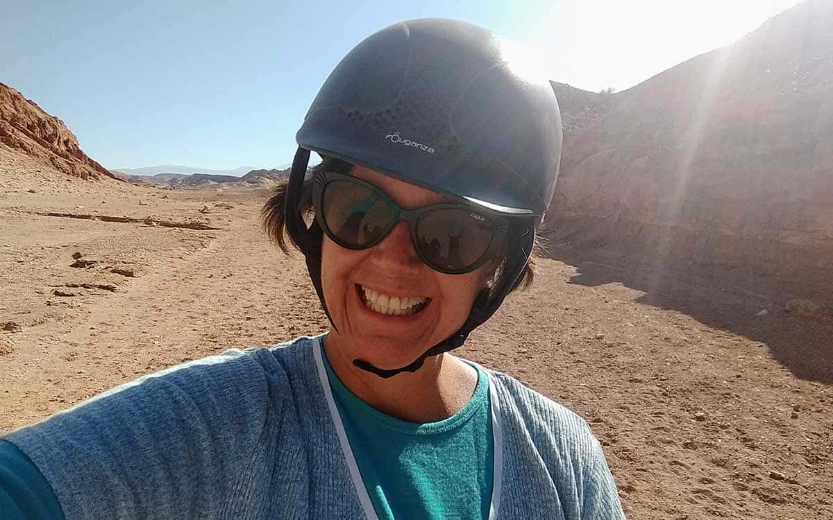 Selfie de cima do cavala, nos vales do Atacama